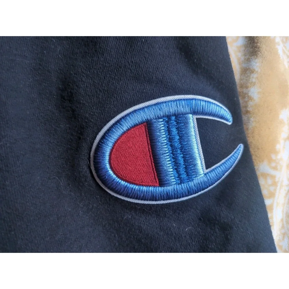 Vintage Champion Reverse Weave Big C Logo Joggers Sweat ants (Men's Small) Black